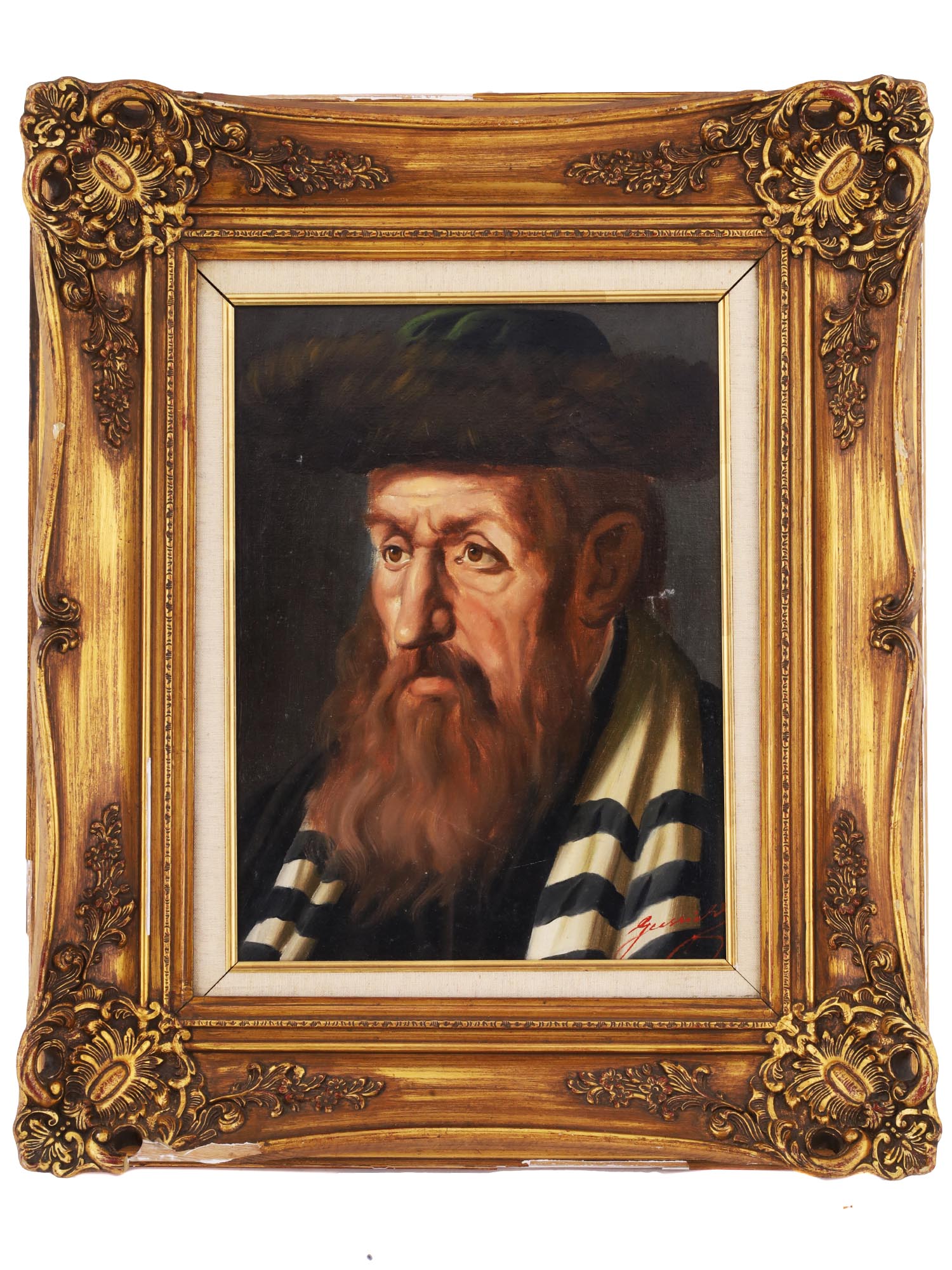 JUDAICA PORTRAIT OIL PAINTING BY JENO GUSSICH PIC-0